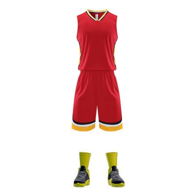 China Custom Antibacterial Reversible Basketball Tank Top Sublimation Team Cheap 100% Polyester Basketball Uniforms for sale