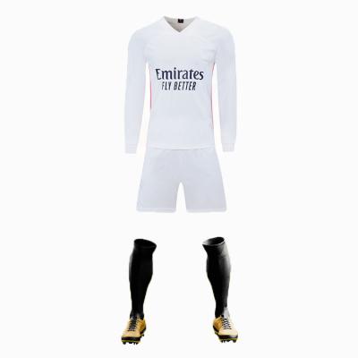 China Breathable High Quality Team Soccer Uniform Long Sleeve Soccer Jersey Customized Team Name Men Sport Wear for sale