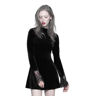 China 2019 Praise Breathable Dark Punk Lace Stitching A Pendulum Dress Designer Women Dresses for sale