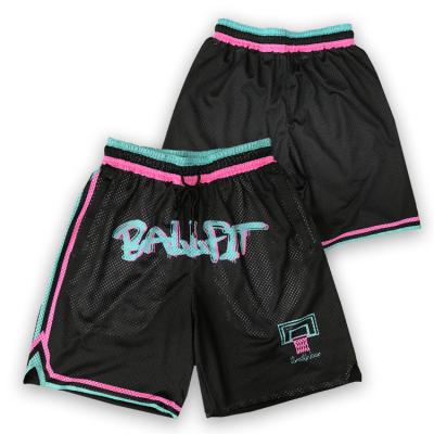 China Custom Sublimation Antibacterial Mesh Retro Basketball Shorts High Quality Sports Shorts for sale