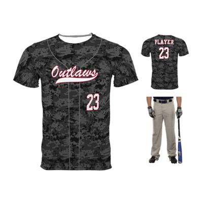 China Custom Antibacterial Logo Design Printed Baseball Jacket Team Training Baseball Uniform for sale