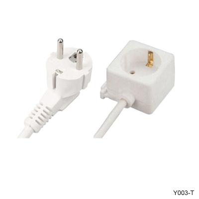 China Home Appliance 3 Pin French AC Plug Extension Cord 250V Ironing Board Mains Cord Plug Outlet European General Electric EU Europe Cable for sale