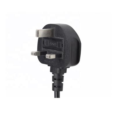 China UK Standard Home Appliance 13A 250V 3 Pin Power Cable 3 Prong AC Computer Electrical Cable Cord Plug UK Plug for sale