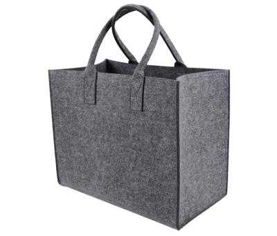 China Fashion Plus New Folding Bag LOGO Custom Shopping Bag Fashion Gray Felt Handbag 2021 Waist Travel Storage for sale