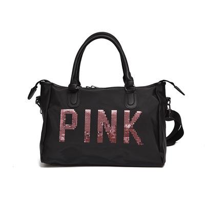 China Fashion PU Leather Women Large Capacity Handbag For Gym Fleece Travel Bags Waterproof New Design Sequins Logo Customized Overnight Bag for sale