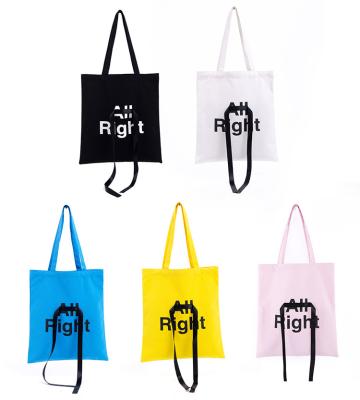 China 100% Cotton Portable Single Shoulder Sliver Handled Canvas Eco Friendly Shopping Bag for sale