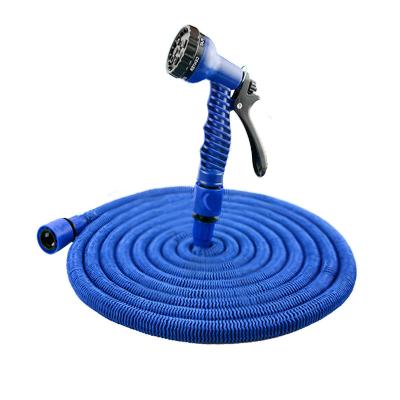 China 2017 Adjustable New Flexible Expandable Car Garden Water Hose Hose Plastic Watering Hose With Spray Gun Plastic Blue for sale