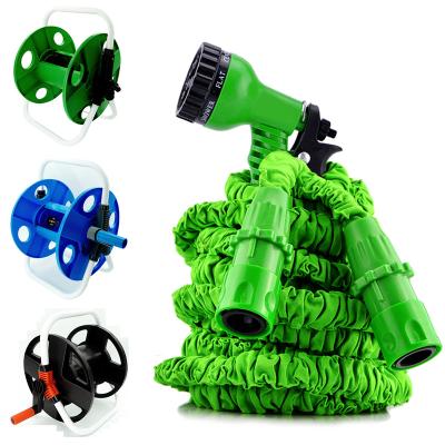 China 2019 Over Tall Adjustable New Anti-temperature Flexible Garden Hose Reel Without Buckle Patent Connector 7 Dials Spout for sale