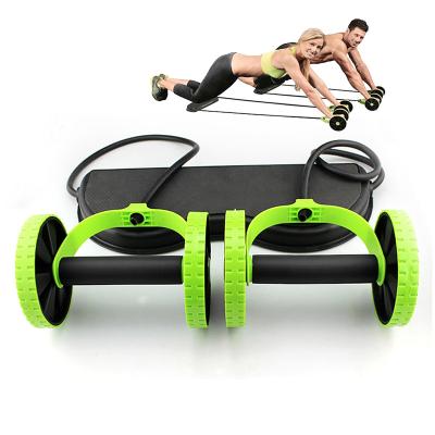 China Handheld Portable Gym Customize Logo Super Double Abs Abdominal Gym High Strengthen Gym Leg Exerciser Wheel for sale