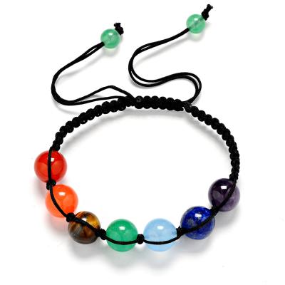 China Natural BOHEMIA Stone Beads 7 Chakra Energy Stone Yoga Macrame Bracelet Handmade Women for sale