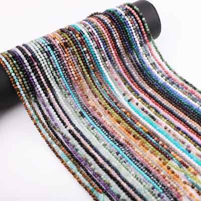 China Wholesale Faceted Natural Stone Gem Beads Loose Gemstone Beads 3mm Small Stone Beads For Jewelry Making for sale