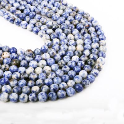 China Wholesale High Quality Natural Stone Blue Sodalite Stone Loose Round Beads For Jewelry Making for sale