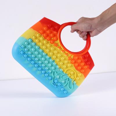 China Bubble Fashionable Simple Restless Person Bags Stress Reliever DD130 Sensory Handbag Toy Tote Purse Push Press Bag for sale