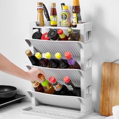 China Home BBA336 Seasoning Rack Storage Kitchen Simple Durable Clean Easy Sustainable Sauce Bottle Rack for sale