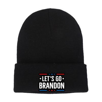 China COMMON DYS175 LET US GO BRANDON Printing New Adult Knitted Hats Cotton Warm Hats Brimless Hip-Hop Cap Customize Hat for sale