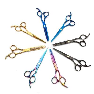 China Professional Cheap Embroidery Barber Hair Scissors Salon Hairdressing Tools Stainless Steel Thinning Scissors With Bag for sale