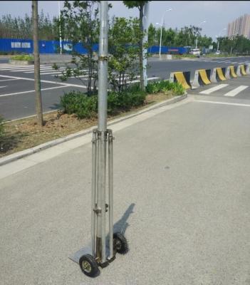 China 2mm wall 6063 aluminum tube 6-18m telescopic mast with tripod stand for sale