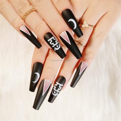 China French Trendy bulk cute long false tips suppliers diy nail art decorations accessories press on nails halloween nail sticker for sale