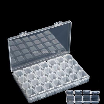 China Easy Apply transparent nail supply 28 crystal rhinestone decoration diamond stone nail art storage nail boxes for sale