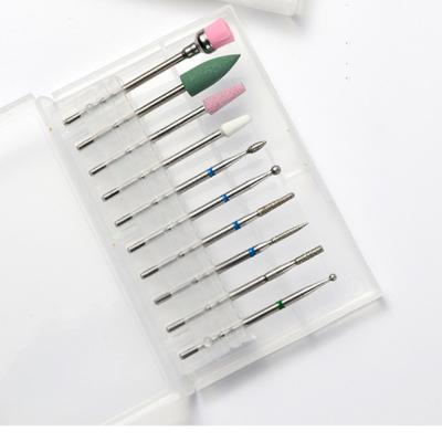 China Easy Apply 10pcs Nail Drill Bit Cuticle Clean Electric Nail File Manicure Pedicure Tools Nail Diamond Drill Bit Set Milling Cutter Set for sale