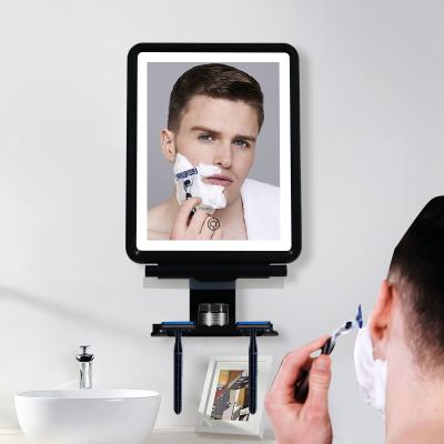 China Wall Mount Luminous Magnifying Shower Light Led Makeup Shaving Bathroom Mirror for sale