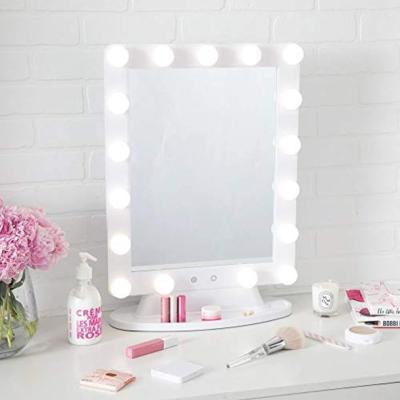 China Lit 15.75 in. x 22 in. Hollywood Lit Dimmable Freestanding Vanity Mirror for sale