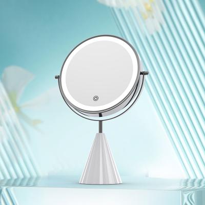 China Wholesale Professional Custom Logo Lighted Magnify Table Desk Led Light Mirror Cosmtic Makeup for sale