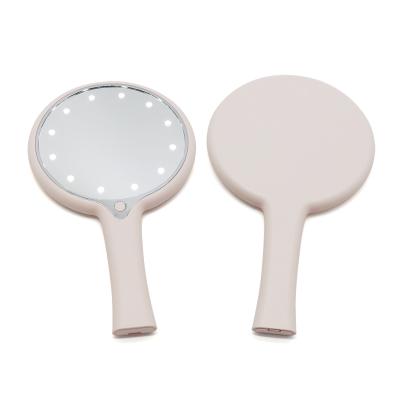 China Lighted makeup handheld vanity mirror with 12 led lights popular cosmetic mirror china factory for sale