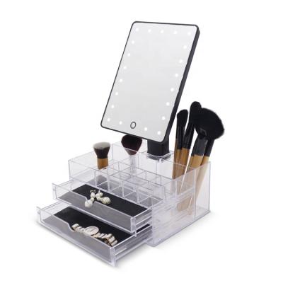 China 2019 Graphite Mirror Desktop New Arrival Beauty Mirror Maker Makeup Mirror With Organizer for sale