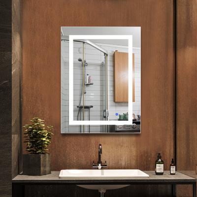 China Bright Customized Size Led Bathroom Mirror 3 Color Lighting Spiegel With Demister for sale