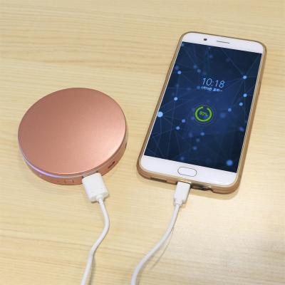 China Christmas Gifts Compact Lighted Double Sides Led Lighting 5X Magnification Pocket Power Bank Makeup Mirror for sale