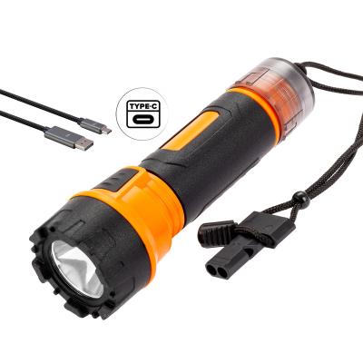 China Ultra Bright 500m Emergency 400lm Whistle Flashlight LED EDC Torch Flashlight Water Bottom Water Proof Shock Resistant For Outdoor Use for sale