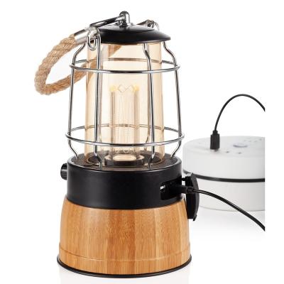 China Stepless Dimming Battery Operated Camping Lantern Vintage Style Rechargeable Camping Light With Power Bank For Expanding Camping Home for sale