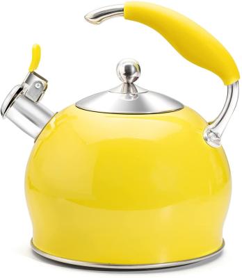 China Wooden Solid Y Whistler Tea Kettle for Stovetop, 3 Quart Stainless Steel Kettle Teapot with Upgraded Version Silicone Anti-scald Handle for sale