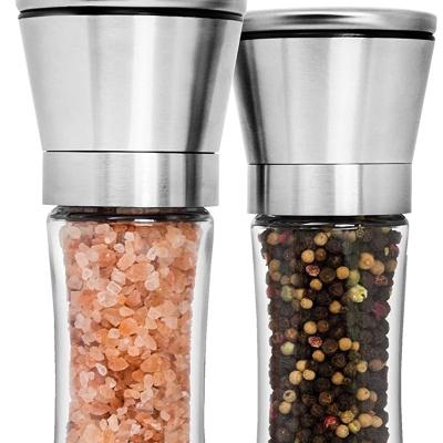 China Premium Europe Stainless Steel Salt and Pepper Grinder Set of 2 - Adjustable Ceramic Sea Salt Grinder -- Pepper Grinder and Salt Grinder for sale