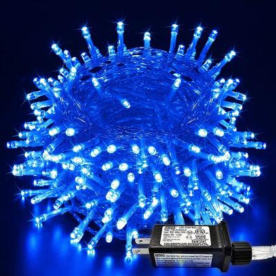 China Europe 66ft 200 LED Indoor Outdoor Blue Christmas String Lights, 8 Modes Waterproof Xmas Tree Lights Wholesale for sale