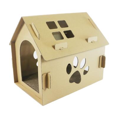 China Breathable House for Cats Scratcher House Cardboard Cat House for sale