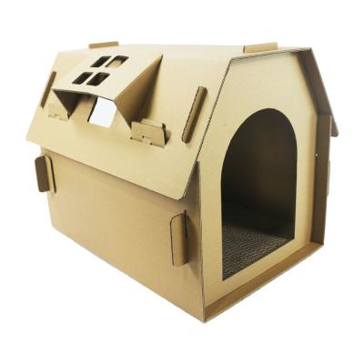 China Breathable 2012 New Design Pet House Cat Foldable Cat House Cat Scratcher Corrugated Paper House for sale