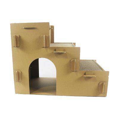 China Breathable Stairs Pet Cat House Cat Bed House Indoor Cardboard Modeling for sale