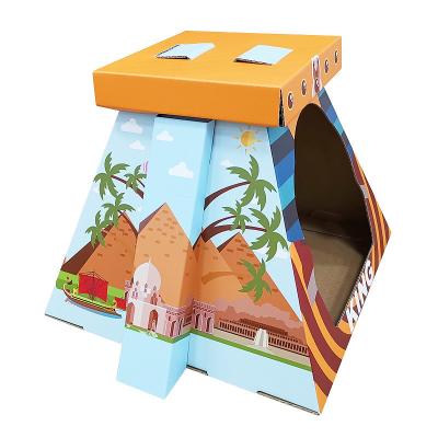 China Breathable New Hills Cat House Cat Box House Indoor Cardboard Cat House Structure Modeling for sale