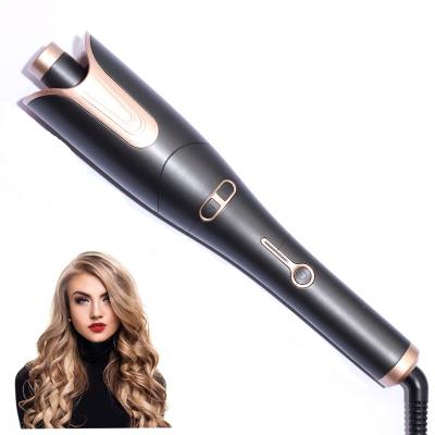 China Smart Rechargeable Portable Ceramic Body LCD Display 360 Degree Automatic Rotating Temperature Adjustable Hair Styling Hair Curler for sale