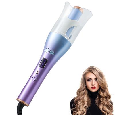 China New Design Ceramic Hair Styling 360 Degree LCD Ceramic Body Smart Portable Electric Rotating Hair Curler For Hair Styling Tools for sale