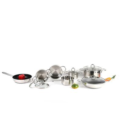 China Sustainable Pots Set Cookware Set Cooking Stainless Steel Kitchen Set Stainless Steel Pot for sale