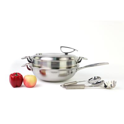 China Best Axa Stainless Steel Ware Whole Food Non-Stick Cooking Pan Viable for sale