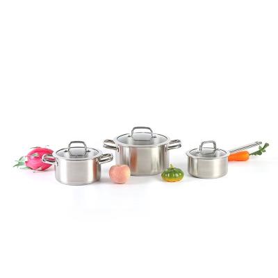 China 18/8 Stainless Steel Sustainable Kitchenware Cooking Pan Pots Cookware Sets for sale