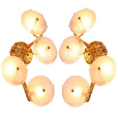 China Creative High-end Corridor American Creative Club Corridor All-Copper Wall Lamp Art Hotel Living Room Bedroom Nordic Mushroom Bedside Lamp for sale