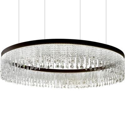 China Individuality Nordic post-modern luxury crystal creative designer crystal chandelier bar layers factory pendant lamp for hotel for sale