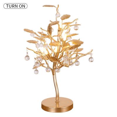 China Convenient crystal glass ball table lamp chandelier lamp for villa bedroom tree table lamp for hotel room for sale