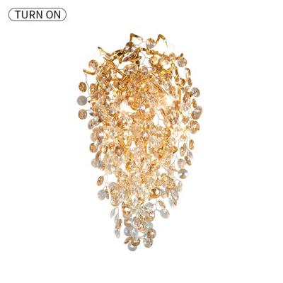 China Lighting Decorative Sun Lamp Full Wall Lamp Decorative Wall Lamp Hotel Decorative Energy Saving Luxury Crystal Lamp for Villa for sale