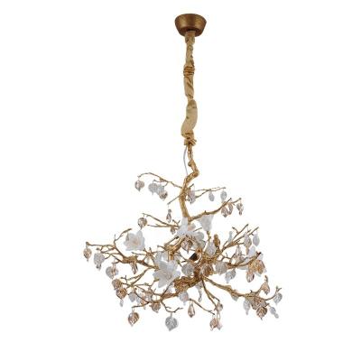 China American modern light luxury bedroom chandelier light luxury country villa copper chandelier tea room tea room study ceiling lamp for sale